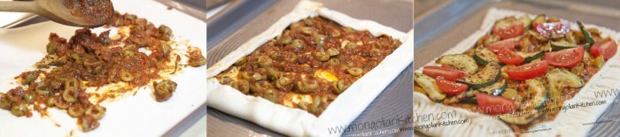 Olive, tomato & courgette galette