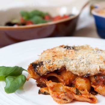 Aubergine Eggplant & Pasta bake Recipe